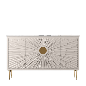 Muebles de Lujo Ligero, Gabinetes de Sala de Estar Estilo Italiano, Mueble Zapatero de Pizarra, Aparador Decorativo con Puertas en Forma de Sol - Product Image 6