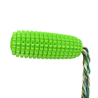 Vente en gros personnalisation TPR chien jouet à mâcher forme de maïs avec corde de coton Non toxique Durable pour mâcheurs agressifs