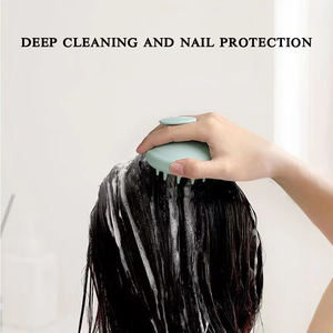 Escova de Champô de Silicone Macio Ecológica para Cuidado do Couro Cabeludo com Logotipo Personalizado e Massagem - Product Image 3