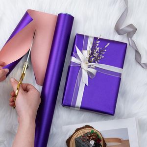 Yarcony Shimmer Metallic Purple Wrapping <b>Paper</b> Roll 17 Inches X 33 Feet Solid Color Pearly Lustre Gift Wrap Birthday - Product Image 2