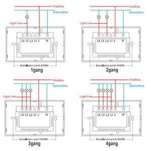 Interruttore Intelligente Tuya 10A 1-<span class=keywords><strong>2</strong></span>-3 Gang WIFI RF, Interruttori a Parete Touch per Luci, Controllo Remoto Alexa, Vetro Temperato 220V 16A per Casa Intelligente - Product Image 6