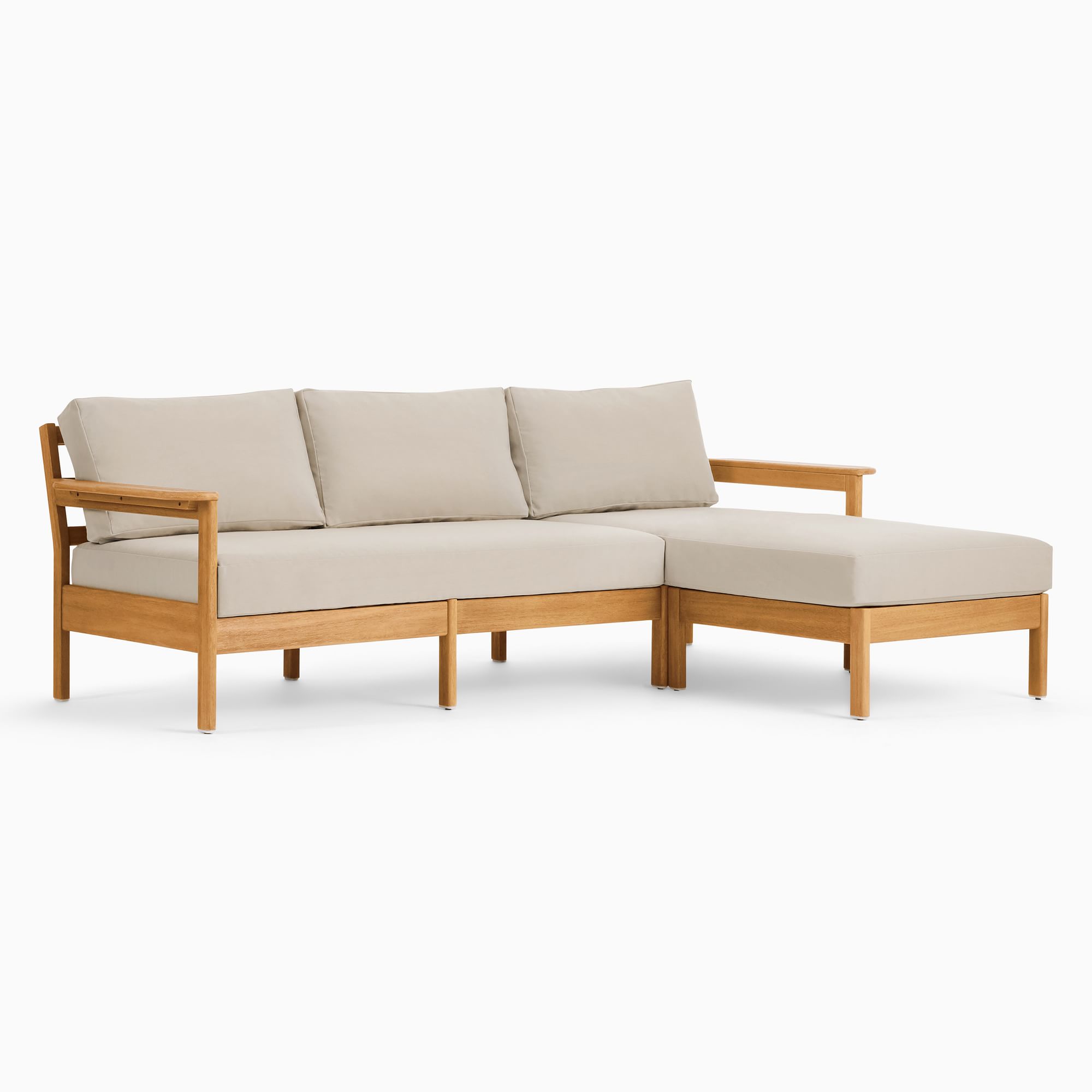 Modern Patio Garden Sets Comfortable Sectional Armed Sofa Teak Outdoor Furniture
