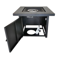 Ensemble de table à manger d'extérieur avec foyer au gaz Mobilier de jardin rectangulaire en acier Corten Gaz propane Carburant