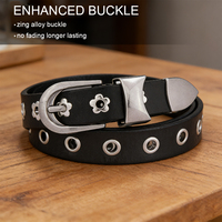 Ceinture en PU à rivets, ceinture cloutée style punk, ceinture de taille tendance, vente en gros, usine OEM, fournisseur en vrac sur mesure