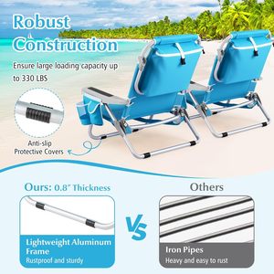 Silla <span class=keywords><strong>de</strong></span> <span class=keywords><strong>Playa</strong></span> Plegable, Portátil, Metálica, <span class=keywords><strong>con</strong></span> <span class=keywords><strong>Respaldo</strong></span> <span class=keywords><strong>de</strong></span> 5 Posiciones, Bolsa <span class=keywords><strong>de</strong></span> Almacenamiento, Bolsillo Lateral, Toallero y Reposacabezas, Soporta 150 kg - Product Image 5