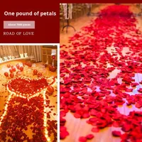 Décoration de salle de mariage romantique Pétales de rose simulés saupoudrés à la main Saint Valentin Proposition Confession Décor Artificiel
