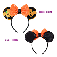 2025 à la mode paillettes souris oreilles bandeau Sequin 5 "arc bandeau Boutique filles Festival fête cheveux accessoires femmes tête porter