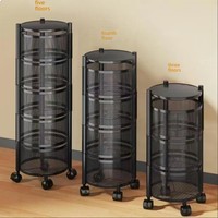 Roues en plastique Organisateur de cuisine Tiroirs Chariots Rotation Mobile Debout Multicouche Snacks Fruits Légumes Stockage