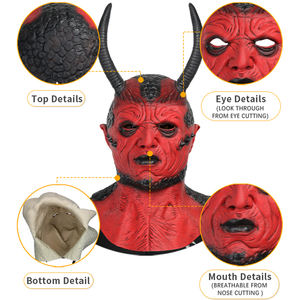 Venta <span class=keywords><strong>al</strong></span> por mayor Halloween Carnival Scary Ghost Mask Demon Screaming Horned Devil Mask Adult Ghost Face Máscara de látex - Product Image 3