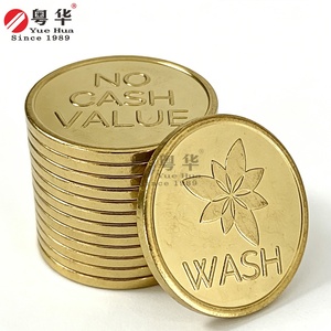 Jetons de lavage de <span class=keywords><strong>voiture</strong></span> en métal avec logo personnalisé, pièces de jeu en laiton, jetons de chariot gaufrés pour machine à laver, vente en gros d'usine - Product Image 4