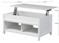 Table basse moderne contemporaine en bois extensible et relevable avec rangement facile à soulever pour meubles de maison