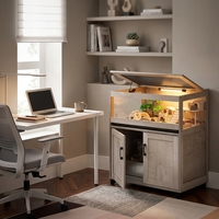Cage à hamster personnalisée de style meuble, armoire de rangement avec panneau acrylique, design moderne pour usage intérieur, habitat pour petits animaux