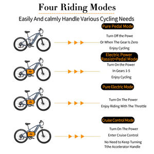 Bicicleta de Montaña Deportiva para Adultos con Cuadro de Aluminio Ligero, Batería de Litio de 48V 20AH, 7 Velocidades y Doble Motor, Entrega en un Solo Punto de Entrega en la UE - Product Image 6