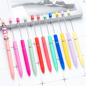 マルチカラーDIYビーズボールペン用プラスチックDIYビジネスノベルティ金属シリコンベアリングジュエリーペンプロモーションボールペン - Product Image 3