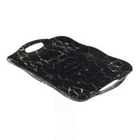 Vaisselle en marbre écologique à imprimé design Plateau de service rectangulaire pour garden party avec poignée