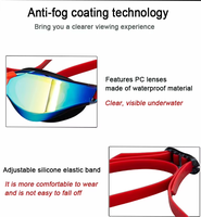 Protection UV professionnelle sans fuite Lunettes de natation en silicone anti-buée Lunettes de natation de course personnalisées