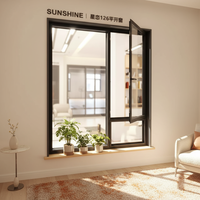 Ventana Abatible de Aluminio con Doble Acristalamiento, Aislamiento Térmico y Protección Contra Huracanes, Estilo Americano Moderno