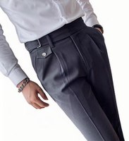 Naples décontracté affaires personnalisé taille haute non repassage minceur sans ceinture Gurge costume grande taille pantalon