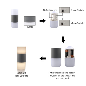 โคมไฟตั้งโต๊ะแบบพลิกได้โคมไฟแบตเตอรี่ LED โคมไฟกลางคืนแบบสัมผัสสำหรับโต๊ะ - Product Image 5