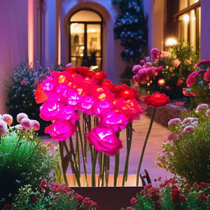 ไฟสวนวันวาเลนไทน์ตกแต่งคริสต์มาสฉากหลังแต่งงานดอกกุหลาบดอกไม้ประดิษฐ์พร้อมไฟ LED สำหรับ<span class=keywords><strong>ร้าน</strong></span>โชว์ - Product Image 1