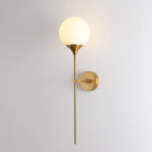 Candelabro de vela nórdica de latón, candelabro de pared nórdico dorado, luz E27, enchufe de lujo, decoración de cabecera, iluminación, lámpara de pared de aluminio - Product Image 6
