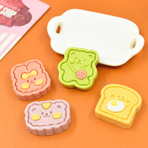 Encantadores dijes de dibujos animados de oso y conejo, con forma de galletas coloridas, cabujones de resina de base plana, para decoración DIY hecha a mano con pegamento cremoso para horquillas. - Product Image 4