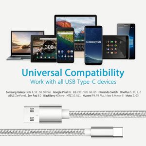 Wholesale <b>Type</b> <b>C</b> Charger <b>Cable</b> Premium Nylon Braid <b>Cable</b> Data Transfer USB-<b>C</b> Power Adapter Phone <b>Cable</b> - Product Image 2