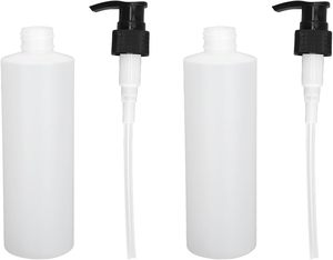 White <b>Plastic</b> <b>Empty</b> Square Round Shampoo Body Wash <b>Bottle</b> with Pump 300ml - Product Image 6