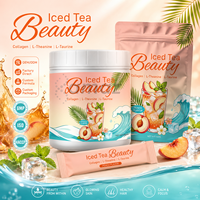 Poudre de thé glacé Peach Beauty au collagène et biotine, mélange pour boisson, complément bien-être féminin, fabricant OEM en marque blanche