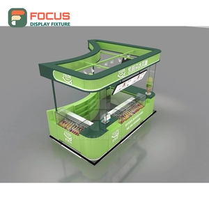 ชั้นวางสินค้ากาแฟขนาดกะทัดรัด ชั้นวางโชว์ขวดน้ำเชื่อมแบบกระจกหน้าไม้ ชั้นวางโชว์สินค้าคาเฟ่ - Product Image 3