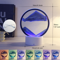 Lampe de table LED 3D à sable mouvant dynamique, 7 couleurs changeantes, veilleuse tactile, best-seller