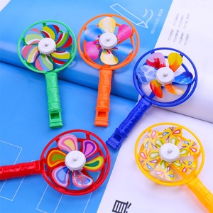 Ventilateur souffleur portatif et sifflet en plastique, petit jouet siffleur avec éoliennes colorées, cadeaux promotionnels pour enfants - Product Image 4