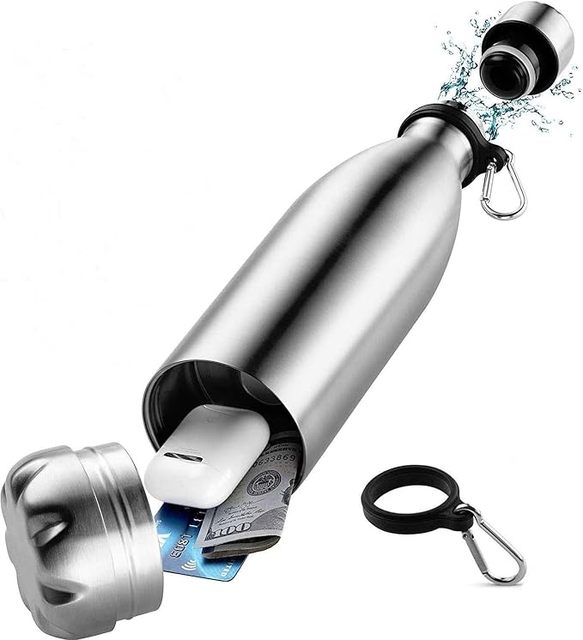 Stainless Steel Stash Can Stash Bottle Diversion Safe Storage Bottle Hide Key Secret Safe 750ml/16oz Capacity