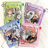 En gros, mini pochette porte-clés transparente en PVC à faire soi-même, motif dessin animé, vierge, pour badges et présentation de marchandises d'anime