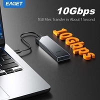 EAGET SE630D Aluminium M.2 Nvme SATA PCIe SSD Enclosure Adapter Case Tipe C USB3.2 10Gbps HardDisk Case Hdd Hard Drive Enclosure