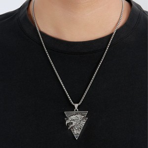 yunnique Eagle Pendant Necklace <b>Titanium</b> Steel Geometric Unisex Fashion Jewelry <b>Chain</b> - Product Image 4