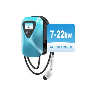 사용자 정의 로고 상업 sae j1772 유형 1 및 iec 62196 유형 2 7kw 11kw 22kw 32a evse ev 충전기 월 박스