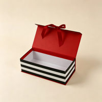 Boîte magnétique noire, emballage avec ruban décoratif, boîtes cadeaux, emballage de luxe, boîte cadeau magnétique personnalisée avec logo