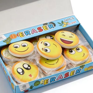 Bon prix, gommes à effacer mignonnes pour enfants, accessoires de papeterie scolaire, gommes à effacer avec un <span class=keywords><strong>visage</strong></span> souriant - Product Image 1