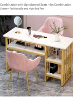 Table de manucure portable en marbre de luxe moderne, ensemble de table multifonctionnel disponible pour les salons de manucure et de coiffure