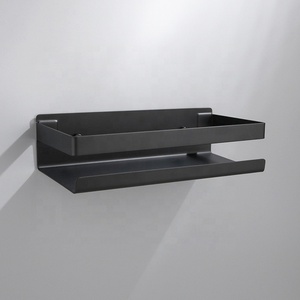 Étagère de Douche Murale en Acier Inoxydable Noir Mat HF pour Salle de Bain, Panier de Rangement de Cuisine pour Shampoing - Product Image 2