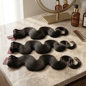 ผมแท้บราซิลแบบออร์แกนิคจากอินเดีย  แบบ Remy  ถักด้วยเครื่องจักรแบบ Double Weft  ทุกสี  น้ำหนัก 100 กรัม ราคาสมเหตุสมผล - Product Image 1