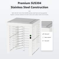 Portillon tournant pleine hauteur de sécurité avec contrôle d'accès par carte RFID pour les entrées de communautés fermées et de complexes résidentiels