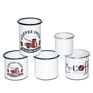 Sunmeta Tasse <span class=keywords><strong>émaillé</strong></span>e <span class=keywords><strong>en</strong></span> <span class=keywords><strong>acier</strong></span> inoxydable moins chère Tasse à café <span class=keywords><strong>en</strong></span> métal de sublimation avec impression de logo personnalisée - Product Image 6