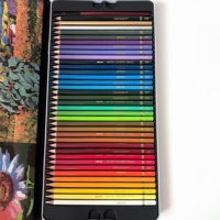 Crayons de couleur solubles dans l'eau, 72 couleurs, avec boîte en métal en forme de tournesol, pour enfants, étudiants, artistes, dessin, peinture, livres de coloriage