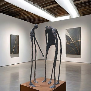 Escultura de bronce Giacometti de tamaño real, estatua de tres hombres en estilo antiguo para manualidades al aire libre, impresión personalizada, fundición de estatuas de latón - Product Image 2