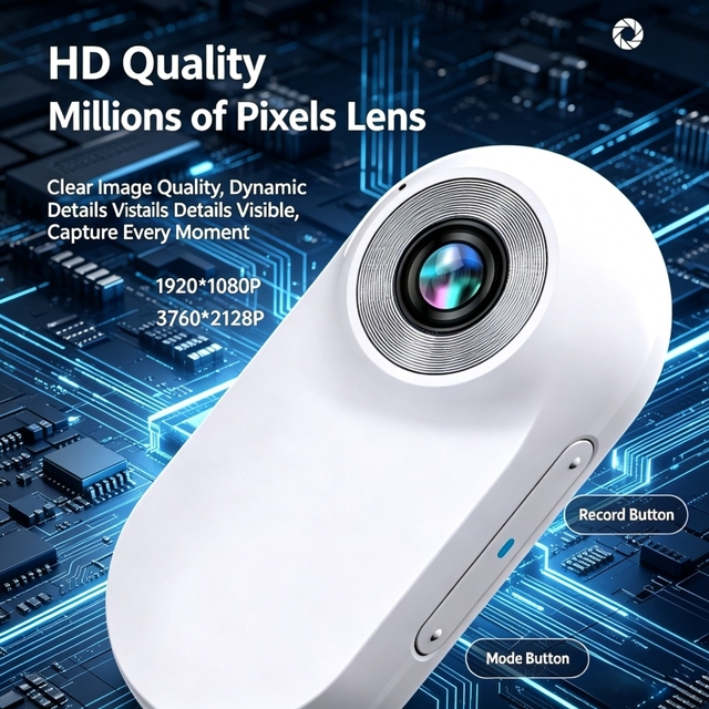 HD 1080P Modern Classic Pet Collar Camera for Dogs Cats Anti-shake Magnetic Design Long Battery Life Thumb Action for Outdoor