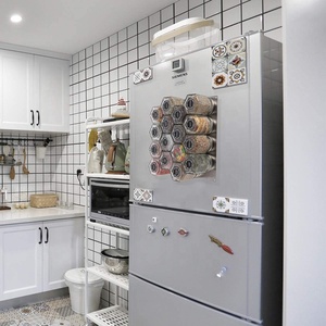 16 Gói Chai Thủy Tinh Lục Giác Lọ Gia Vị Từ Tính 3Oz Có Nắp Đậy + Nhãn + 1 Bút Đánh Dấu Phấn + 1 Tấm Không Gỉ - Product Image 4