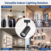 Spot LED COB moderne à montage en surface 9W-20W en aluminium noir réglable pour salon