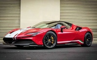 Kualitas tinggi pengiriman cepat seluruh harga diskon serat karbon kering OEM perangkat badan rok samping untuk Ferrari SF90